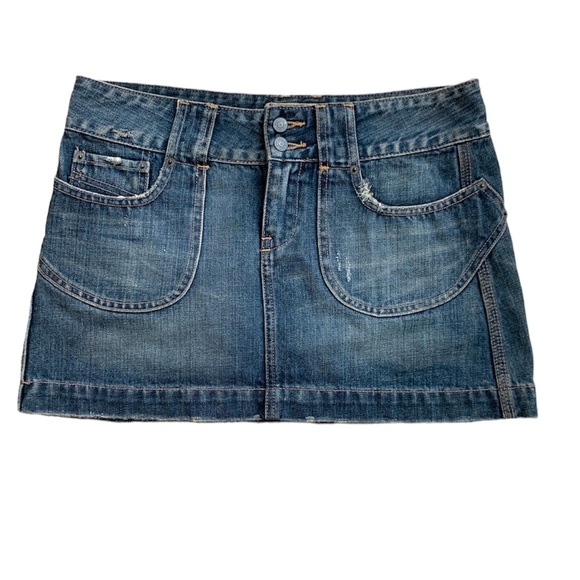 Sportsgirl Skirts Sportsgirl Y2k Distressed Denim Mini Skirt Sz 6 Poshmark